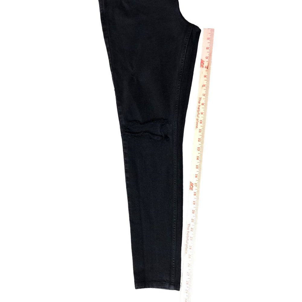 Pacsun Black Jeans Mens 32x32 Used Stacked Skinny Distressed Knees - Picture 16 of 16